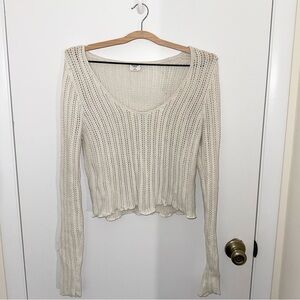 Abercrombie & Fitch Scoopneck Crochet Top - Cream - Size M